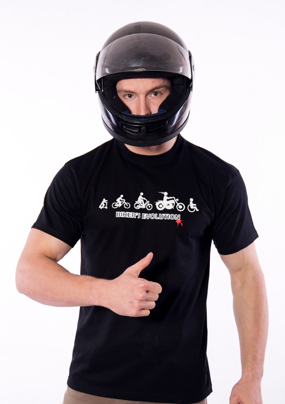 Pánské tričko s vtipným nápisem Bikers evolution